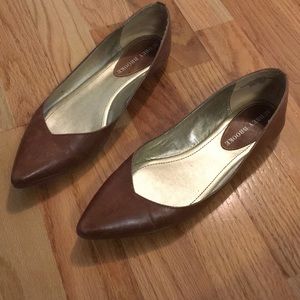Brown leather flats